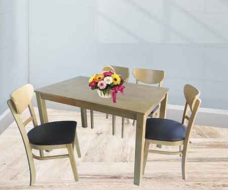 BÀN GHẾ GỖ CAO SU COOKEE TỰ NHIÊN 20193-1