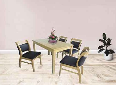BÀN GHẾ GỖ CAO SU ENDY TỰ NHIÊN