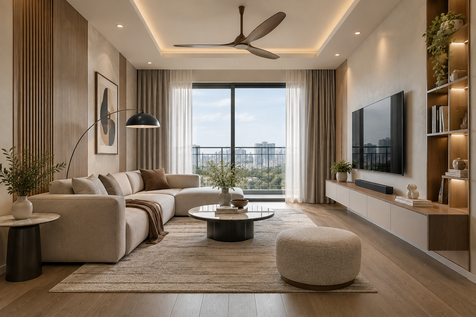 Thi Công Nội Thất Phòng Khách Chung Cư Trọn Gói – Nét Ấm Áp Trong Thiết Kế Hiện Đại